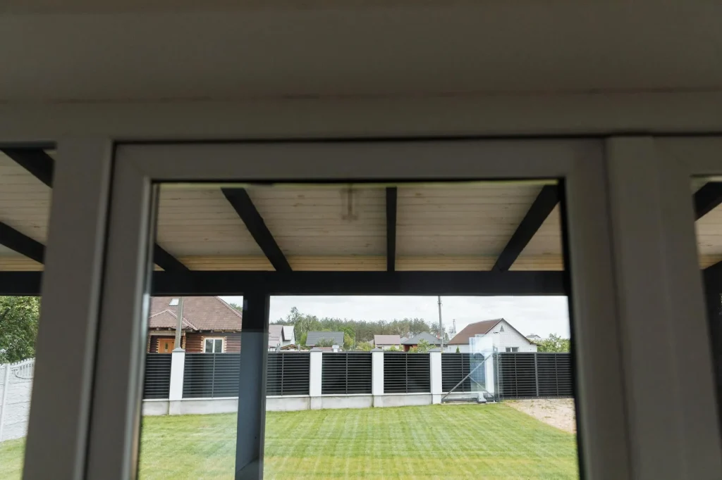 Garden privacy screen on a patio