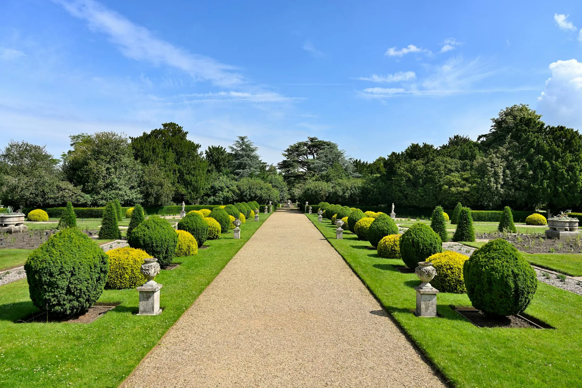Neat lawn edge along a garden path