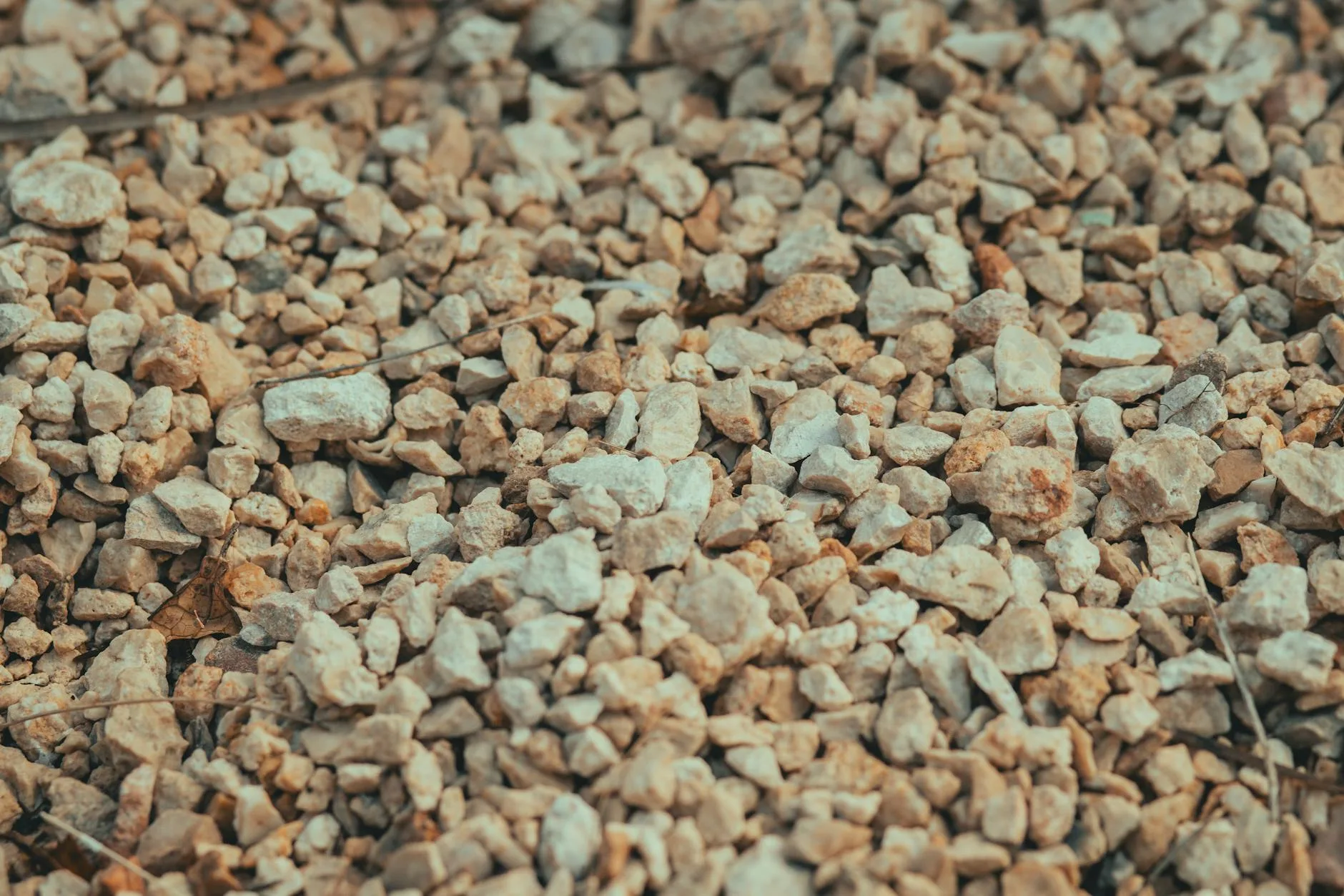 Gravel base prepared for new garden patio paving