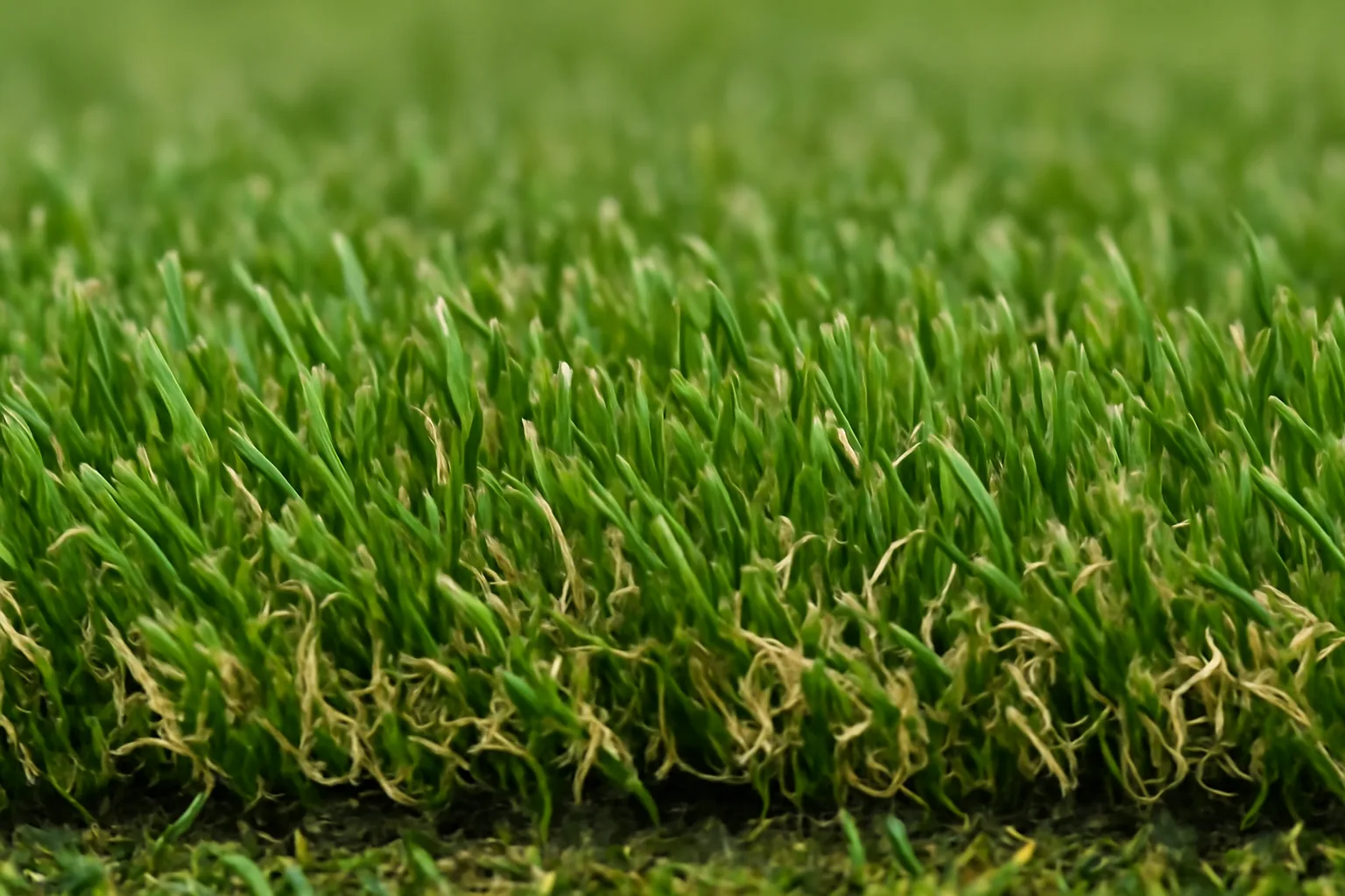 Close-up artificial grass pile showing realistic fibre density
